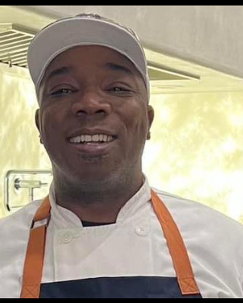 Chef Rico McCloud in his chef coat